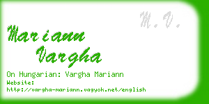 mariann vargha business card